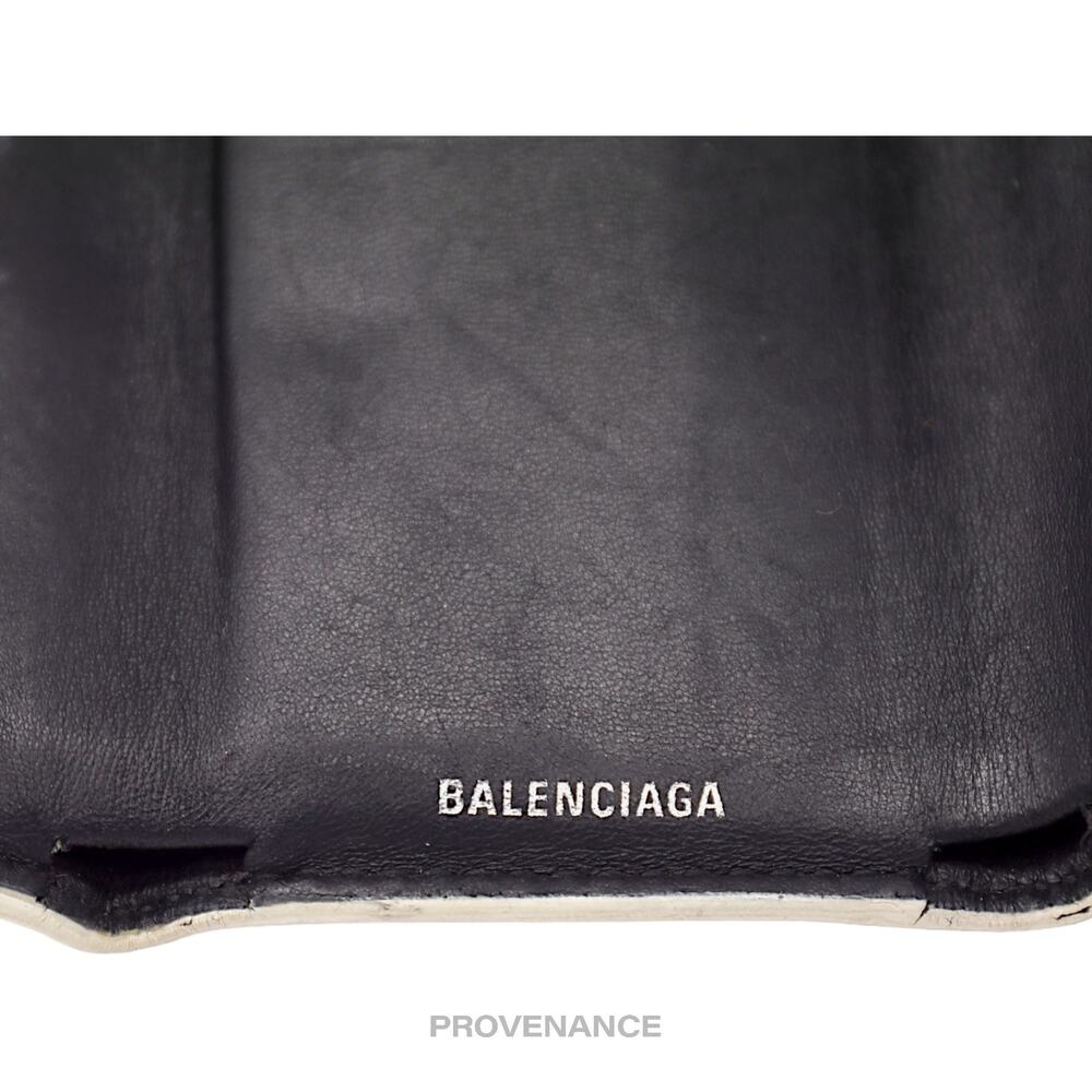 🔴 Balenciaga Logo Trifold Wallet - White Leather - Picture 6 of 9